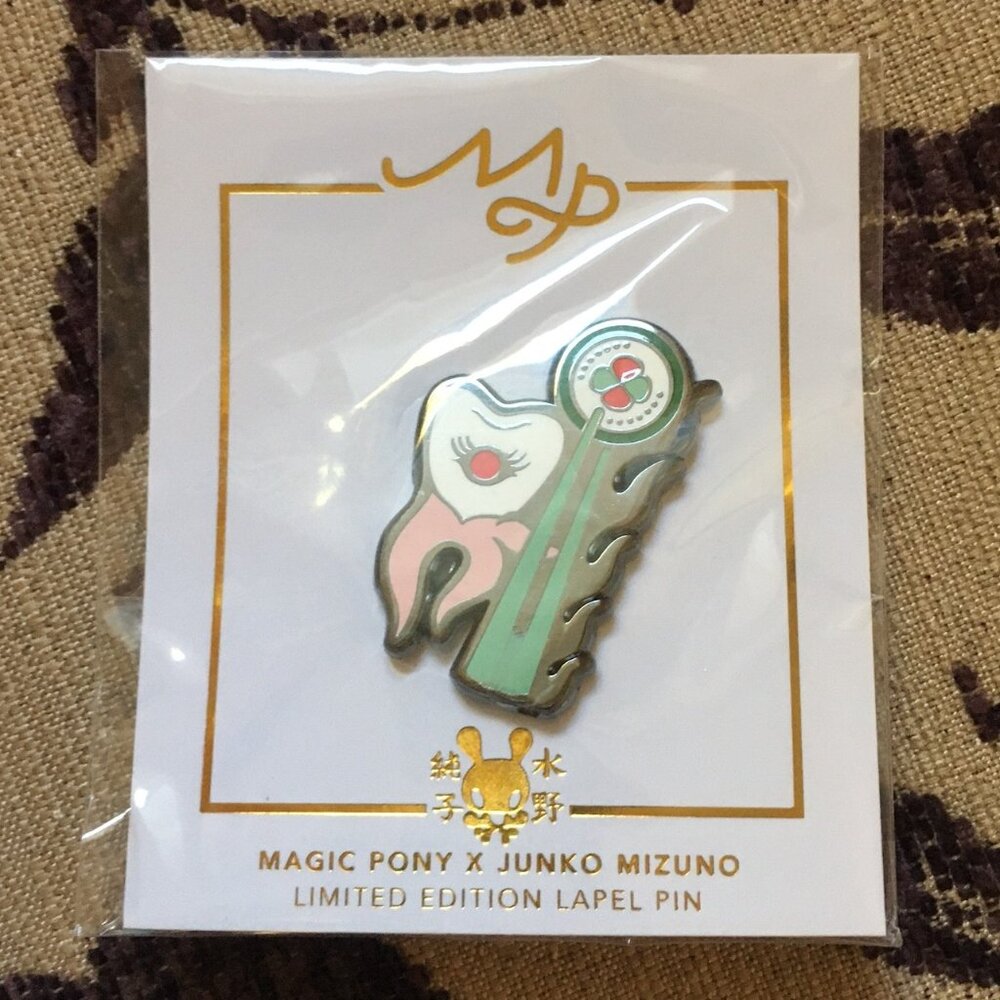 NWT Junko Mizuno Sugar Tooth Enamel Lapel Pin